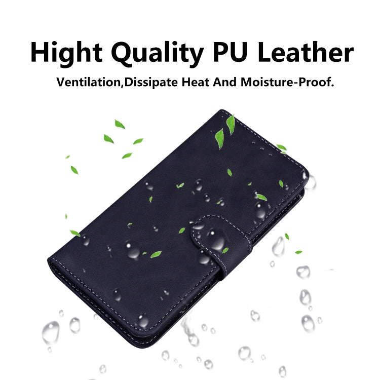 For iPhone 16 Skin Feel Pure Color Flip Leather Phone Case(Black) - iPhone 16 Cases by buy2fix | Online Shopping UK | buy2fix