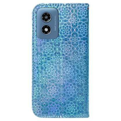 For Motorola Moto G Play 4G 2024 Colorful Magnetic Buckle Leather Phone Case(Blue) - Motorola Cases by buy2fix | Online Shopping UK | buy2fix