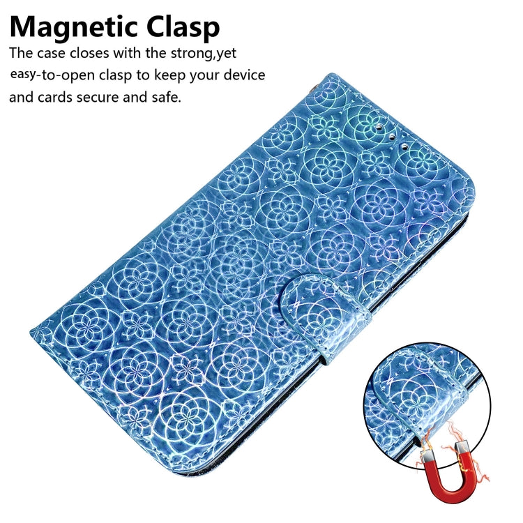 For Motorola Moto G Play 4G 2024 Colorful Magnetic Buckle Leather Phone Case(Blue) - Motorola Cases by buy2fix | Online Shopping UK | buy2fix