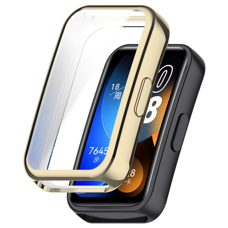 For Huawei Band 8 Full Coverage TPU Electroplating Watch Protective Case(Light Gold) - Watch Cases by buy2fix | Online Shopping UK | buy2fix