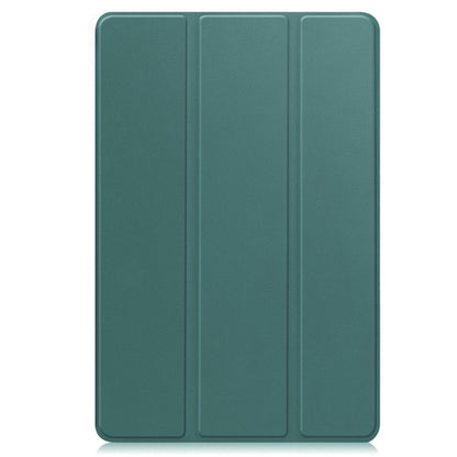 For Google Pixel Tablet Custer Pure Color 3-Fold Holder Smart Leather Tablet Case(Dark Green) - Google by buy2fix | Online Shopping UK | buy2fix