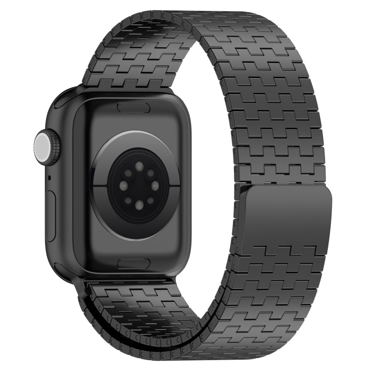 For Apple Watch Ultra 49mm Magnetic Buckle Stainless Steel Metal Watch Band(Black) - Watch Bands by buy2fix | Online Shopping UK | buy2fix