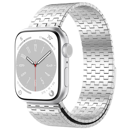 For Apple Watch Ultra 2 49mm Magnetic Buckle Stainless Steel Metal Watch Band(Silver) - Watch Bands by buy2fix | Online Shopping UK | buy2fix