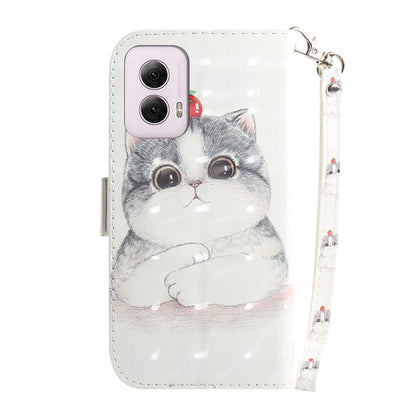 For Motorola Moto G Power 5G 2024 3D Colored Horizontal Flip Leather Phone Case(Cute Cat) - Motorola Cases by buy2fix | Online Shopping UK | buy2fix