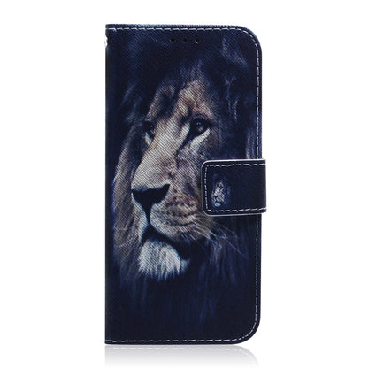 For iPhone 16 Plus Coloured Drawing Flip Leather Phone Case(Lion) - iPhone 16 Plus Cases by buy2fix | Online Shopping UK | buy2fix