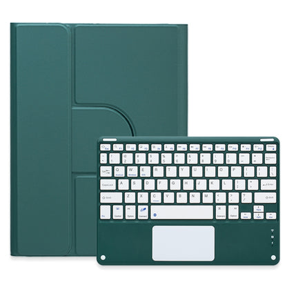 For iPad 10th Gen 10.9 2022 Square Button 360 Degree Rotatable Bluetooth Keyboard Leather Case with Touchpad(Dark Green) - Universal by buy2fix | Online Shopping UK | buy2fix