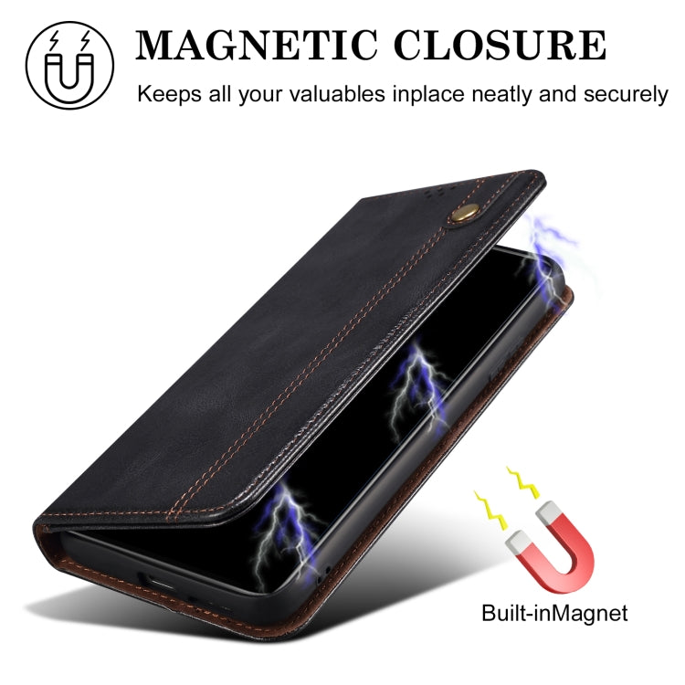 For iPhone 16 Pro Max Oil Wax Crazy Horse Texture Leather Phone Case(Black) - iPhone 16 Pro Max Cases by buy2fix | Online Shopping UK | buy2fix