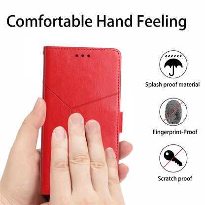 For Google Pixel 9 Y-shaped Pattern Flip Leather Phone Case(Red) - Google Cases by buy2fix | Online Shopping UK | buy2fix