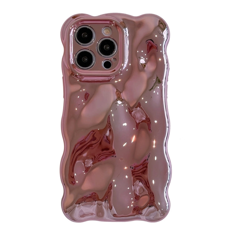 For iPhone 16 Pro Wave Bubbles TPU Phone Case(Painted Pink) - iPhone 16 Pro Cases by buy2fix | Online Shopping UK | buy2fix