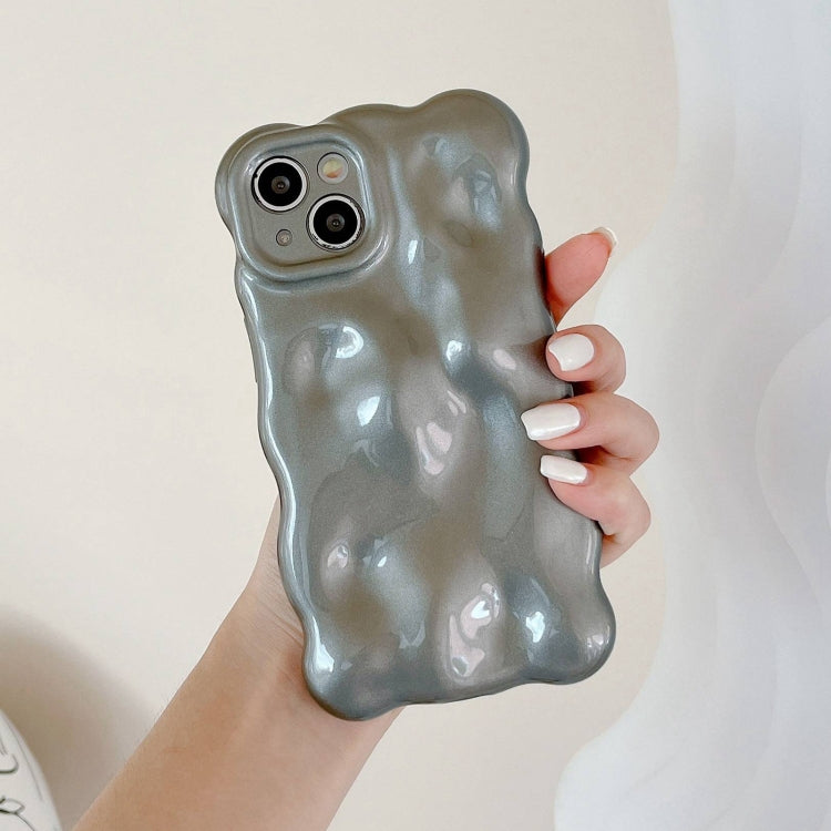 For iPhone 16 Wave Bubbles TPU Phone Case(Grey) - iPhone 16 Cases by buy2fix | Online Shopping UK | buy2fix