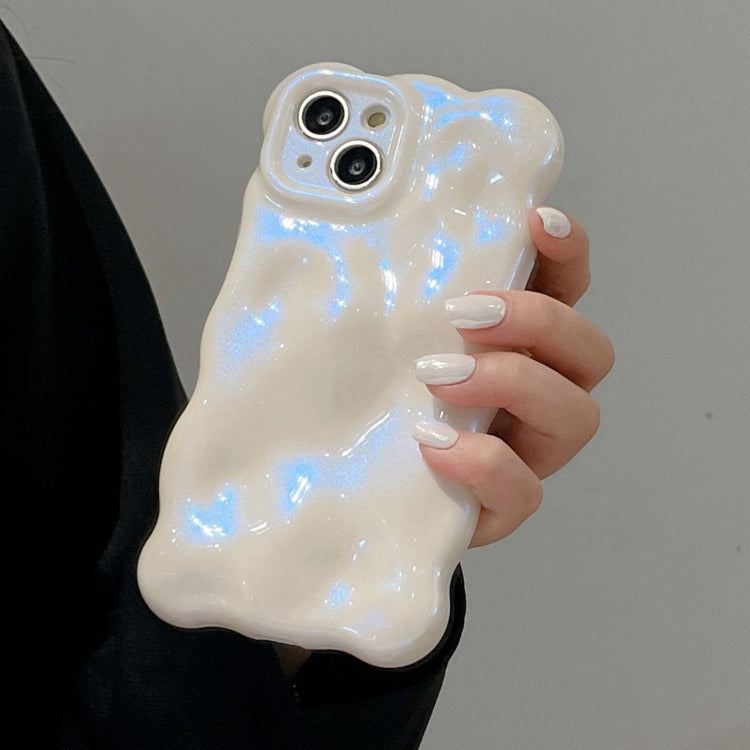 For iPhone 16 Wave Bubbles TPU Phone Case(Glitter Blue) - iPhone 16 Cases by buy2fix | Online Shopping UK | buy2fix