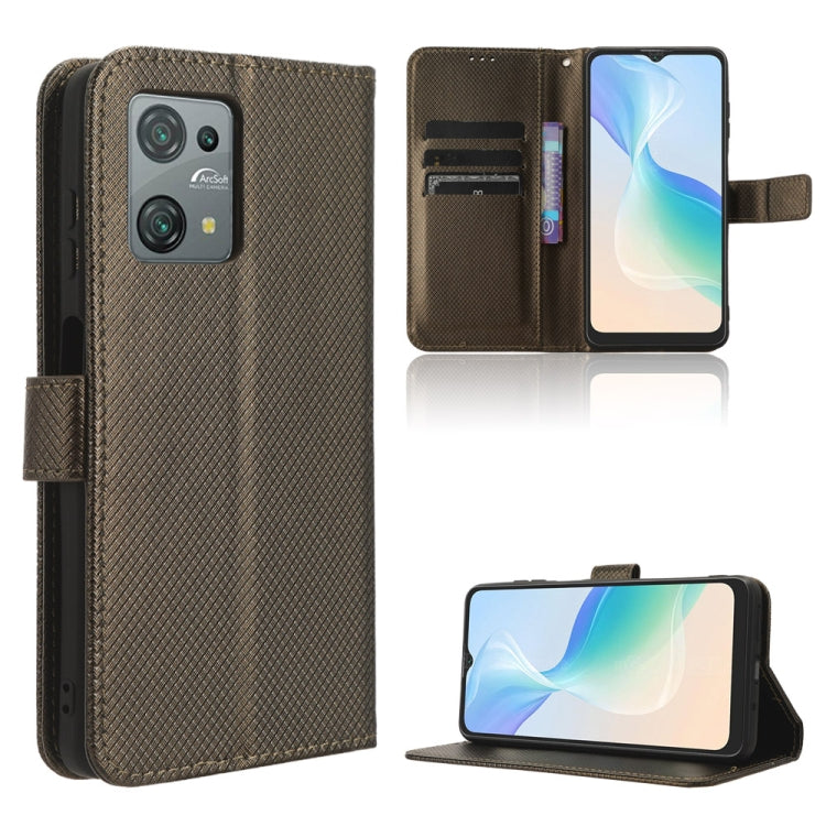 For Blackview Oscal C30 / C30 Pro Diamond Texture Leather Phone Case(Brown) - More Brand by buy2fix | Online Shopping UK | buy2fix