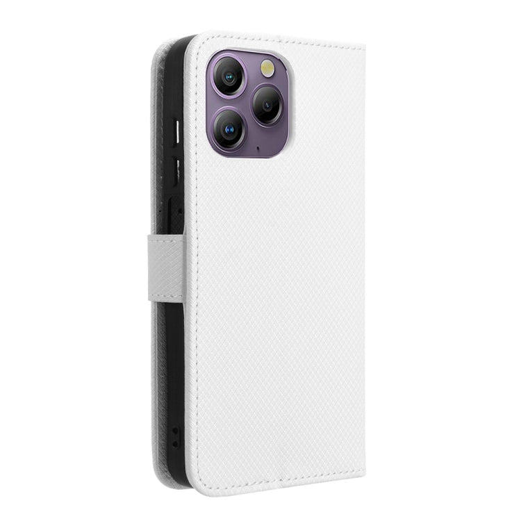 For Blackview A96 Diamond Texture Leather Phone Case(White) - More Brand by buy2fix | Online Shopping UK | buy2fix