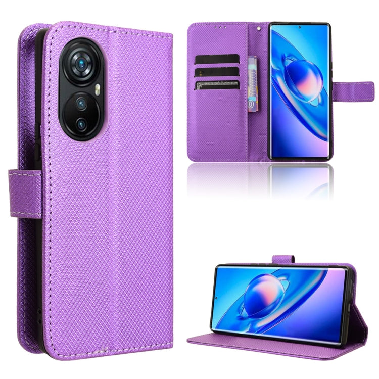 For Blackview A200 Pro Diamond Texture Leather Phone Case(Purple) - More Brand by buy2fix | Online Shopping UK | buy2fix