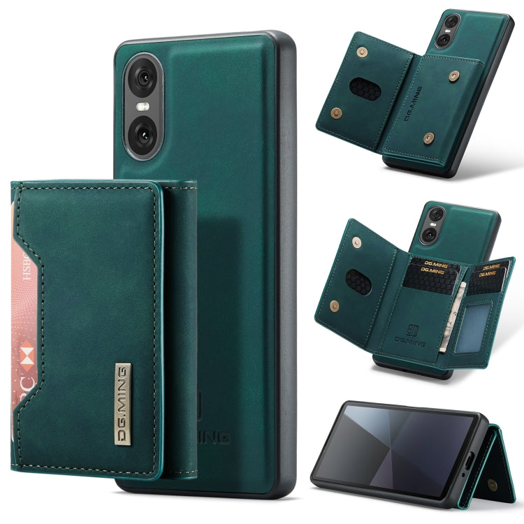 For Sony Xperia 10 VI DG.MING M2 Series 3-Fold Multi Card Bag + Magnetic Phone Case(Green) - Sony Cases by DG.MING | Online Shopping UK | buy2fix