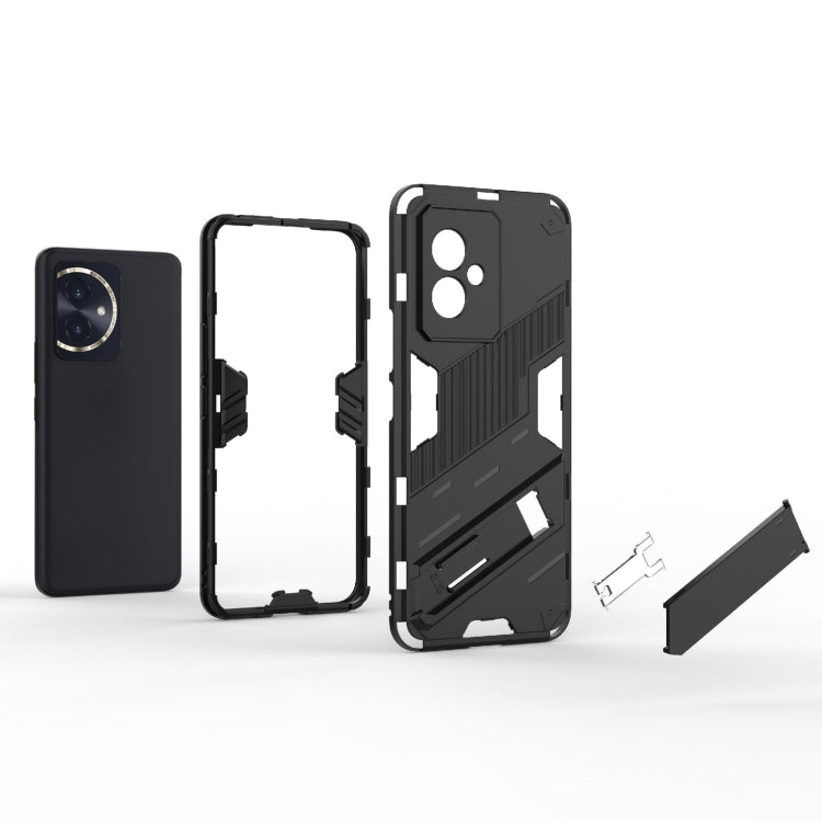 For Honor 100 5G Punk Armor 2 in 1 PC + TPU Phone Case with Holder(Black) - Honor Cases by buy2fix | Online Shopping UK | buy2fix