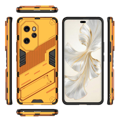 For Honor 100 Pro 5G Punk Armor 2 in 1 PC + TPU Phone Case with Holder(Orange) - Honor Cases by buy2fix | Online Shopping UK | buy2fix