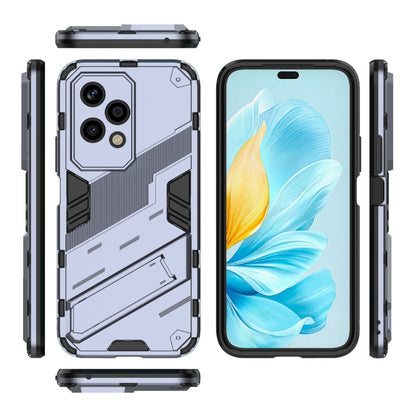 For Honor 200 Lite Global Punk Armor 2 in 1 PC + TPU Phone Case with Holder(Grey) - Honor Cases by buy2fix | Online Shopping UK | buy2fix