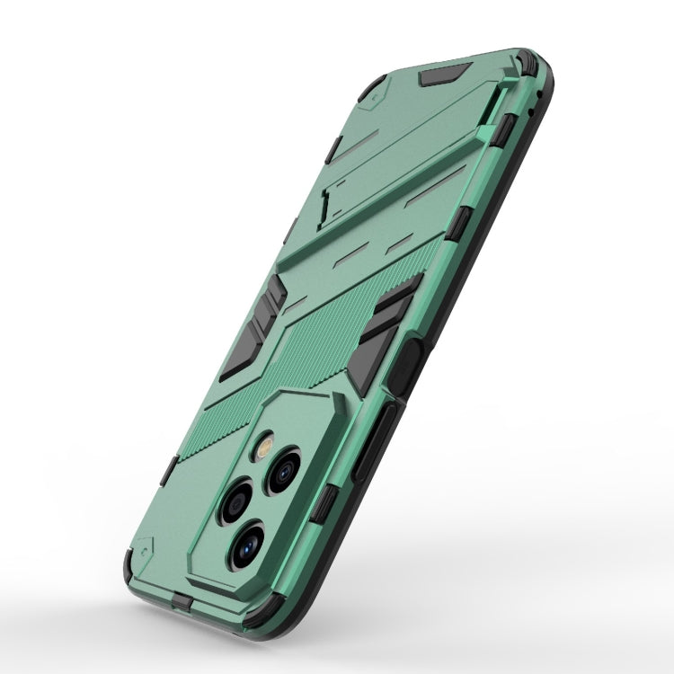 For Honor 200 Lite Global Punk Armor 2 in 1 PC + TPU Phone Case with Holder(Green) - Honor Cases by buy2fix | Online Shopping UK | buy2fix