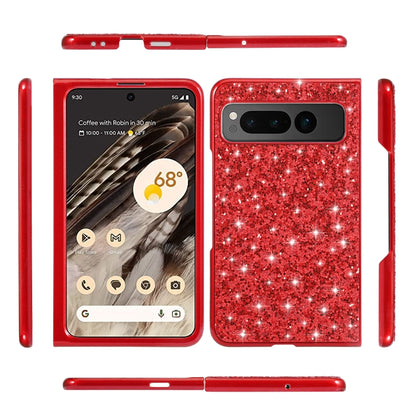 For Google Pixel Fold Glitter Powder Shockproof TPU Phone Case(Red) - Google Cases by buy2fix | Online Shopping UK | buy2fix