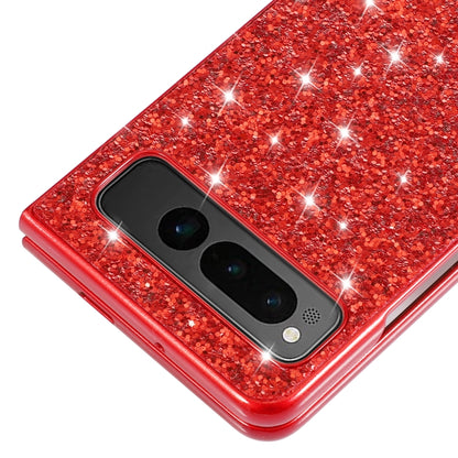 For Google Pixel Fold Glitter Powder Shockproof TPU Phone Case(Red) - Google Cases by buy2fix | Online Shopping UK | buy2fix