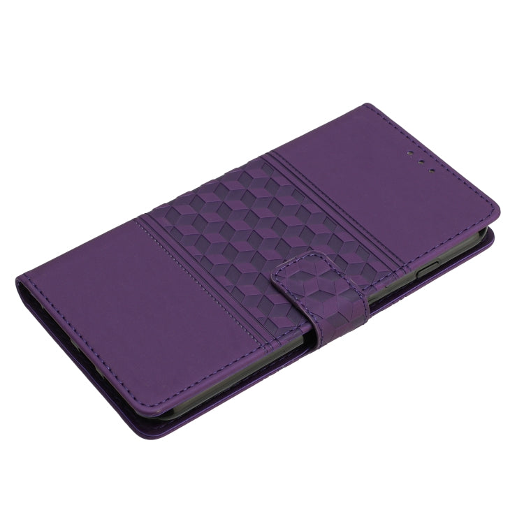 For iPhone 16 Pro Diamond Embossed Skin Feel Leather Phone Case(Purple) - iPhone 16 Pro Cases by buy2fix | Online Shopping UK | buy2fix