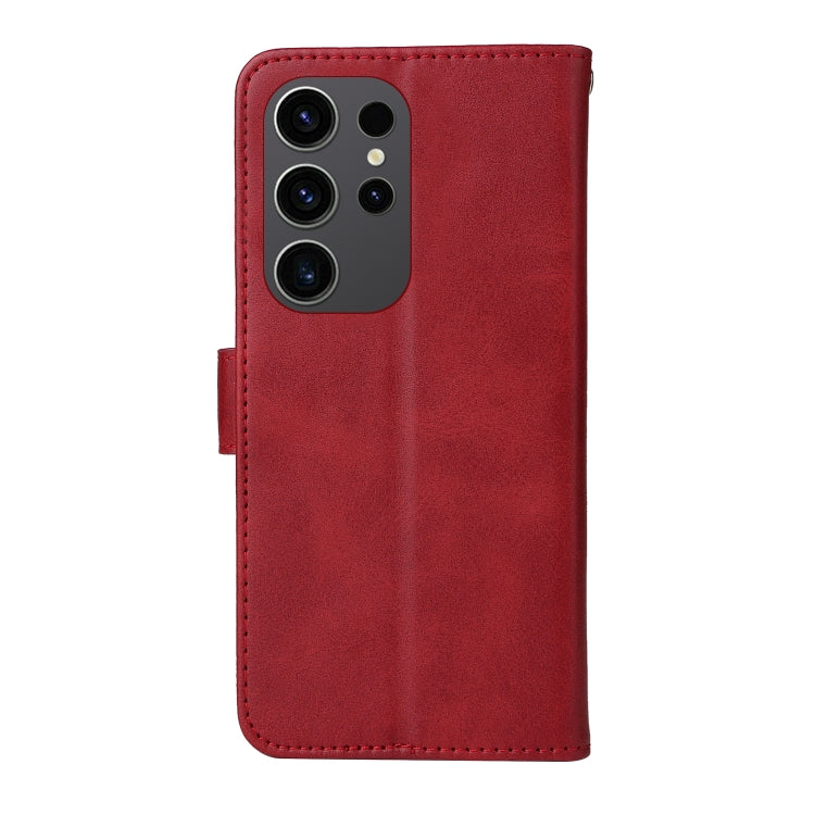 For Samsung Galaxy S24 Ultra Classic Calf Texture Flip Leather Phone Case(Red) - Galaxy S24 Ultra 5G Cases by buy2fix | Online Shopping UK | buy2fix