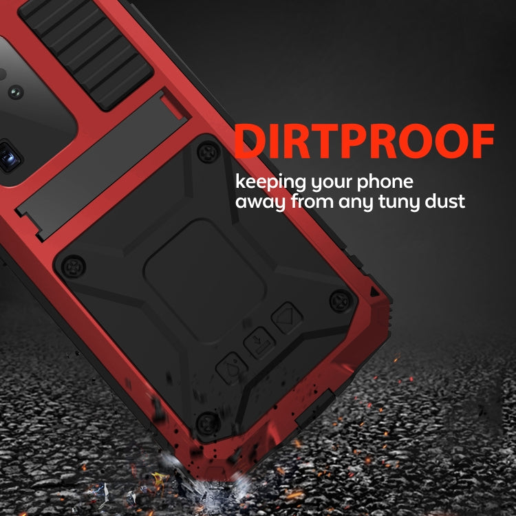 For Samsung Galaxy S20 Ultra R-JUST Waterproof Shockproof Dustproof Metal + Silicone Protective Case(Red) - Galaxy Phone Cases by R-JUST | Online Shopping UK | buy2fix