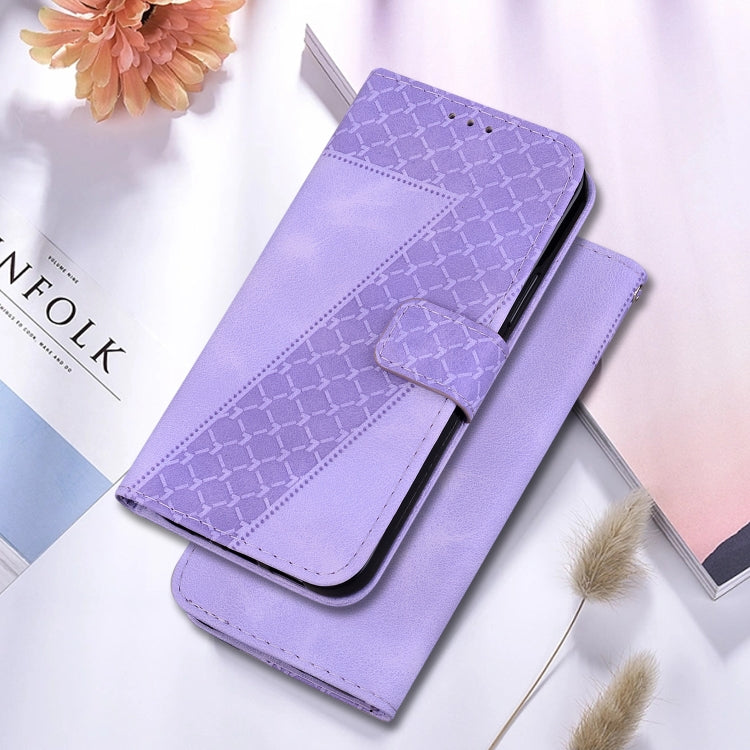 For Google Pixel 9 Pro 7-shaped Embossed Leather Phone Case(Purple) - Google Cases by buy2fix | Online Shopping UK | buy2fix