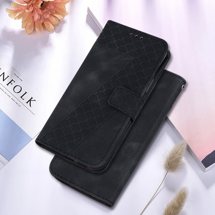 For Google Pixel 9 Pro 7-shaped Embossed Leather Phone Case(Black) - Google Cases by buy2fix | Online Shopping UK | buy2fix