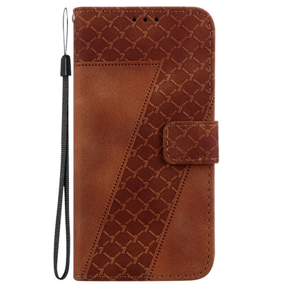 For Google Pixel 9 7-shaped Embossed Leather Phone Case(Brown) - Google Cases by buy2fix | Online Shopping UK | buy2fix