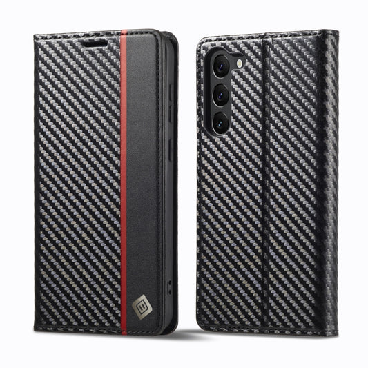 For Samsung Galaxy S24 5G LC.IMEEKE Carbon Fiber Leather Phone Case(Vertical Black) - Galaxy S24 5G Cases by LC.IMEEKE | Online Shopping UK | buy2fix