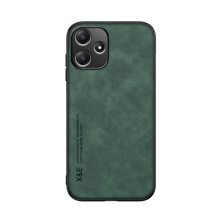 For Xiaomi Redmi 12 5G Skin Feel Magnetic Leather Back Phone Case(Green) - Xiaomi Cases by buy2fix | Online Shopping UK | buy2fix