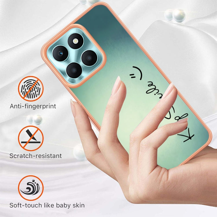 For Honor X6a Electroplating Marble Dual-side IMD Phone Case(Smile) - Honor Cases by buy2fix | Online Shopping UK | buy2fix