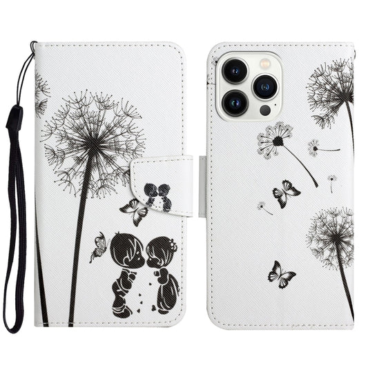 For iPhone 16 Pro 3D Colored Drawing Flip Leather Phone Case(Dandelions) - iPhone 16 Pro Cases by buy2fix | Online Shopping UK | buy2fix