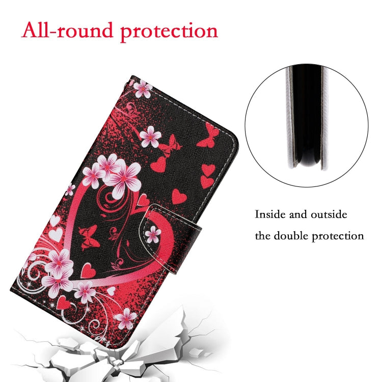 For iPhone 16 Plus 3D Colored Drawing Flip Leather Phone Case(Red Heart) - iPhone 16 Plus Cases by buy2fix | Online Shopping UK | buy2fix