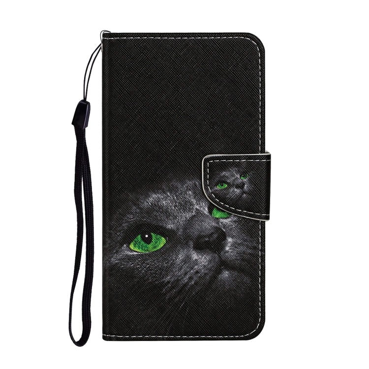 For iPhone 16 3D Colored Drawing Flip Leather Phone Case(Black Cat) - iPhone 16 Cases by buy2fix | Online Shopping UK | buy2fix