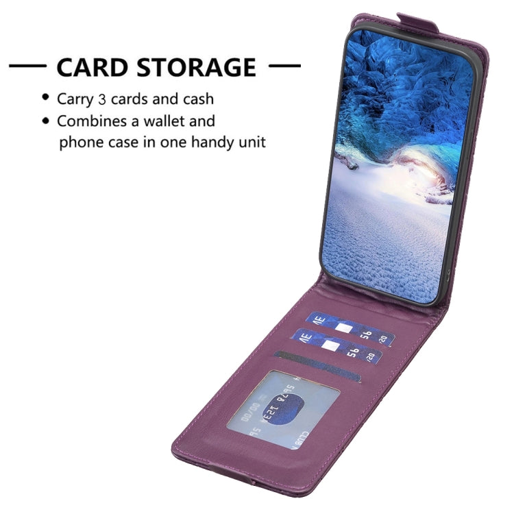 For Redmi Note 12 Pro Global Diamond Lattice Vertical Flip Leather Phone Case(Dark Purple) - Xiaomi Cases by buy2fix | Online Shopping UK | buy2fix