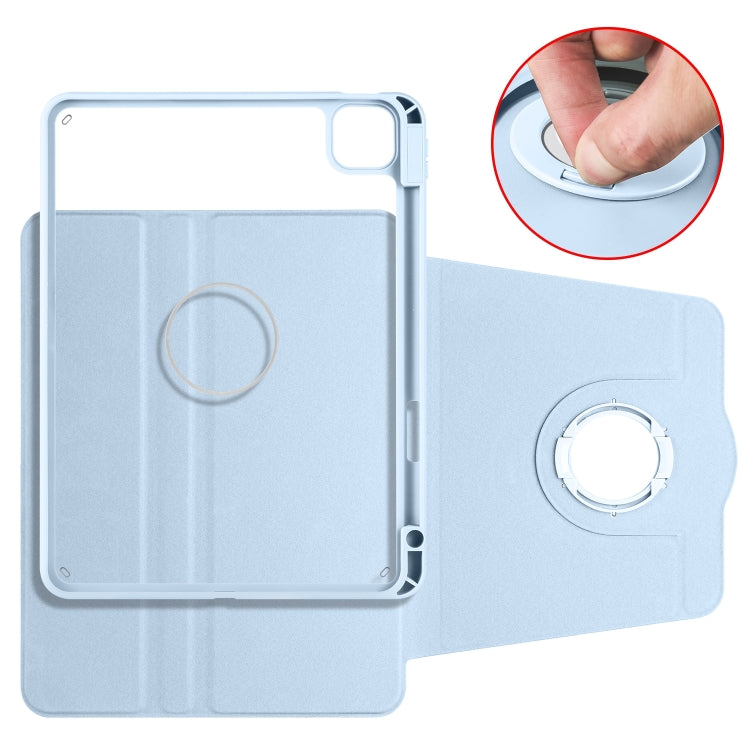 For iPad Pro 11 2024 Acrylic 360 Rotation Detachable Leather Tablet Case(Ice Blue) - iPad Pro 11 2024 Cases by buy2fix | Online Shopping UK | buy2fix