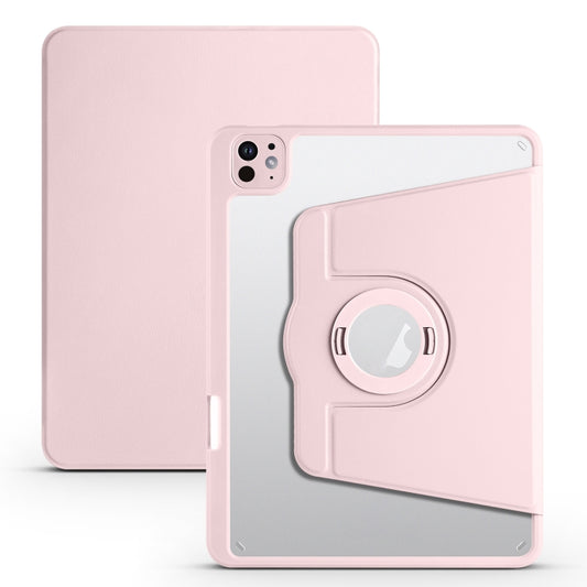 For iPad Pro 13 2024 Acrylic 360 Rotation Detachable Leather Tablet Case(Sand Pink) - iPad Pro 13 2024 Cases by buy2fix | Online Shopping UK | buy2fix