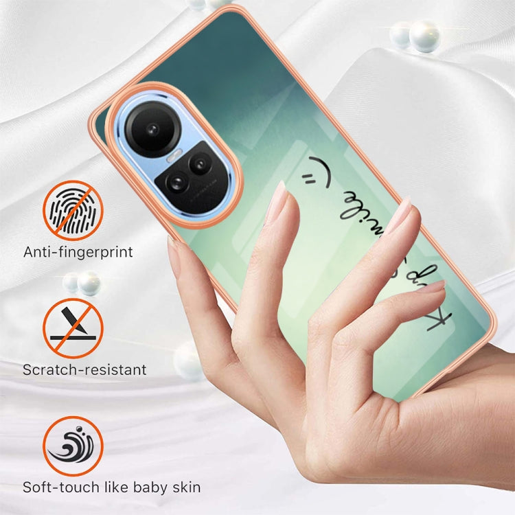 For OPPO Reno10 5G Global Electroplating Marble Dual-side IMD Phone Case(Smile) - OPPO Cases by buy2fix | Online Shopping UK | buy2fix