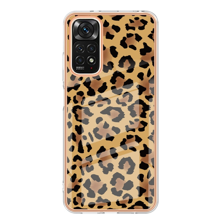 For Xiaomi Redmi Note 11s / Note 11 4G Electroplating Marble Dual-side IMD Phone Case(Leopard Print) - Xiaomi Cases by buy2fix | Online Shopping UK | buy2fix