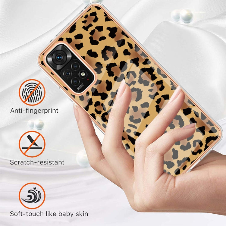 For Xiaomi Redmi Note 11s / Note 11 4G Electroplating Marble Dual-side IMD Phone Case(Leopard Print) - Xiaomi Cases by buy2fix | Online Shopping UK | buy2fix