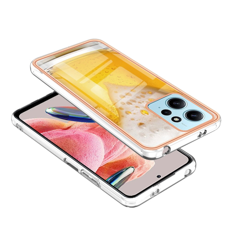 For Xiaomi Redmi Note 12 4G Electroplating Marble Dual-side IMD Phone Case(Draft Beer) - Xiaomi Cases by buy2fix | Online Shopping UK | buy2fix