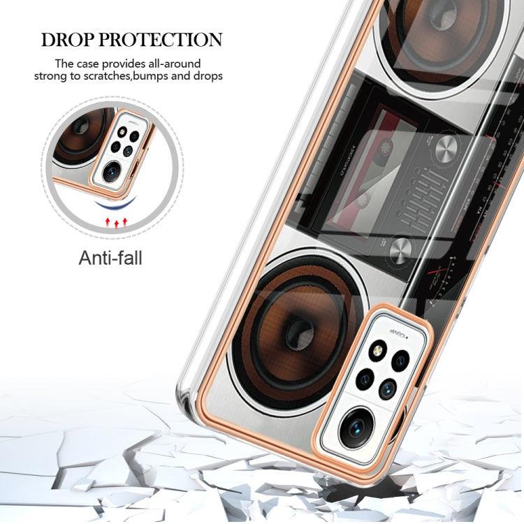 For Xiaomi Redmi Note 12 Pro 4G Global Electroplating Marble Dual-side IMD Phone Case(Retro Radio) - Xiaomi Cases by buy2fix | Online Shopping UK | buy2fix