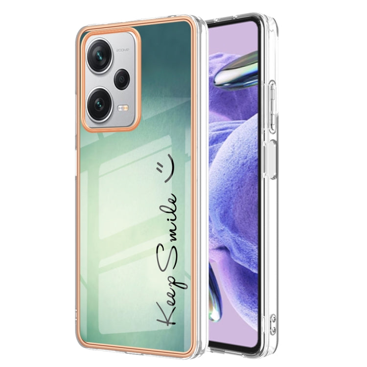 For Xiaomi Redmi Note 12 Pro+ Global Electroplating Marble Dual-side IMD Phone Case(Smile) - Xiaomi Cases by buy2fix | Online Shopping UK | buy2fix