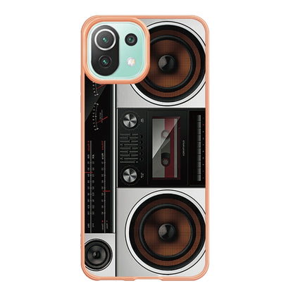 For Xiaomi 11 Lite Electroplating Marble Dual-side IMD Phone Case(Retro Radio) - Xiaomi Cases by buy2fix | Online Shopping UK | buy2fix