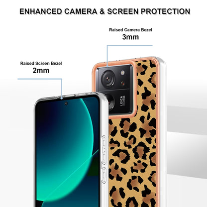 For Xiaomi 13T/13T Pro Electroplating Marble Dual-side IMD Phone Case(Leopard Print) - Xiaomi Cases by buy2fix | Online Shopping UK | buy2fix