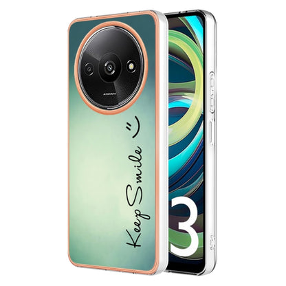 For Xiaomi Redmi A3 Electroplating Marble Dual-side IMD Phone Case(Smile) - Xiaomi Cases by buy2fix | Online Shopping UK | buy2fix