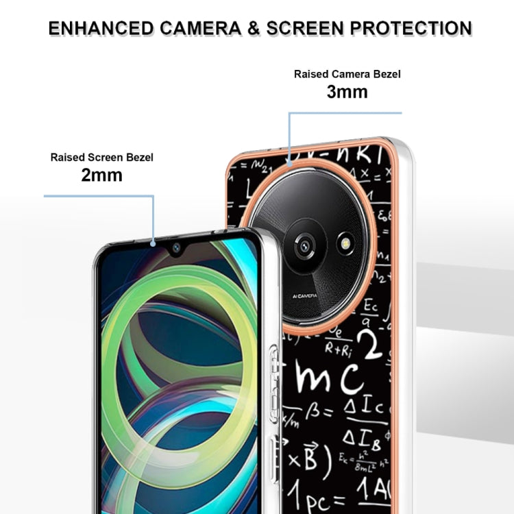 For Xiaomi Redmi A3 Electroplating Marble Dual-side IMD Phone Case(Equation) - Xiaomi Cases by buy2fix | Online Shopping UK | buy2fix